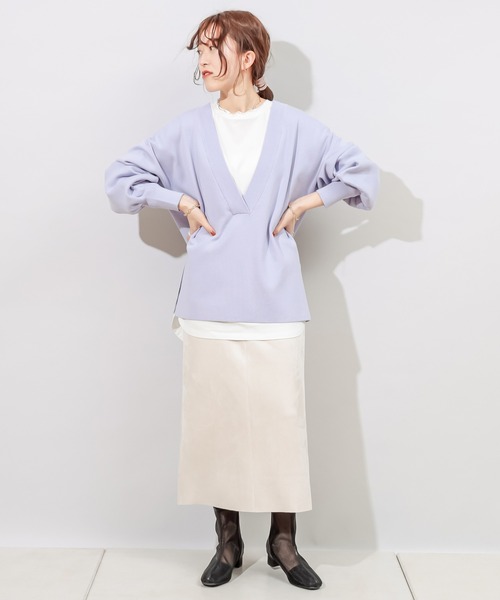 DISCOAT(ディスコート)の「エコスエードナロースカート(スカート・レディース・ホワイト系その他/グレー/ミント・LARGE/MEDIUM)」の10枚目の写真