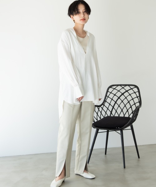 Solace（ソレイス）の「キーネックボリュームブラウス/solace（シャツ/ブラウス・レディース・ホワイト/ブラック・FREE）」の14枚目の写真