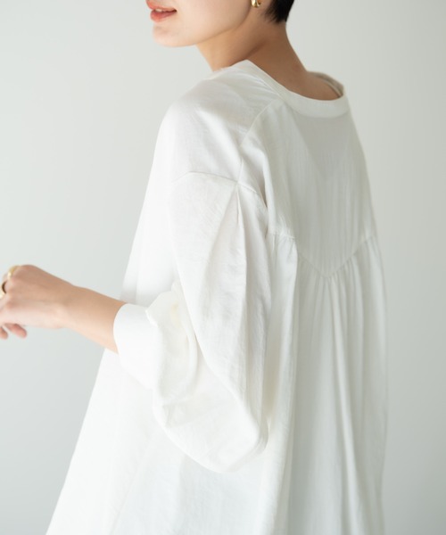 Solace（ソレイス）の「キーネックボリュームブラウス/solace（シャツ/ブラウス・レディース・ホワイト/ブラック・FREE）」の9枚目の写真