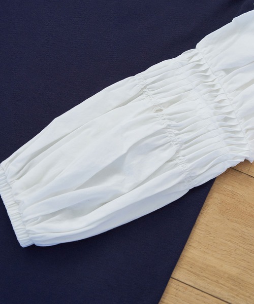 ROPE' PICNIC(ロペピクニック)の「ソデボリューム布帛ニットワンピース(ワンピース・レディース・ホワイト/ベージュ/ネイビー・38)」の15枚目の写真