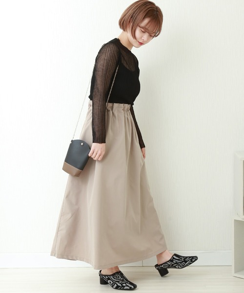 libelle more（リベル モア）の「ポプリン　ラッピングスカート（スカート・レディース・オリーブ/ブルー/ブラック/ピンク/グレイッシュベージュ・L/M）」の8枚目の写真