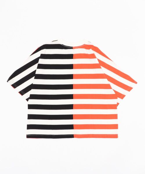 GROOVY COLORS(グルービーカラーズ)の「天竺ボーダー MIX ワイドシルエット Tシャツ(Tシャツ/カットソー・キッズ・その他1・140/130)」の2枚目の写真