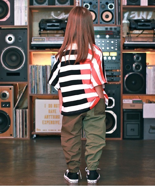 GROOVY COLORS(グルービーカラーズ)の「天竺ボーダー MIX ワイドシルエット Tシャツ(Tシャツ/カットソー・キッズ・その他1・140/130)」の5枚目の写真