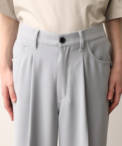 JUNRED（ジュンレッド）の「【セットアップ対応】ダブルクロスステッチワイドパンツ（スラックス・メンズ・ブラック/ダークブラウン/サックスブルー・S/M/L）」の15枚目の写真