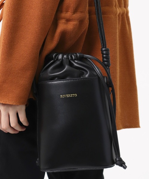 ROVERETO（ロベレート）の「【 ROVERETO 】バケツバッグ FEGRVT22（ショルダーバッグ・レディース・グレイッシュベージュ/その他/ブラック・FREE）」の2枚目の写真