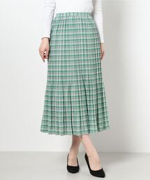 バイプリエ BYPLIE/グリーンチェック柄七分袖レオタードとスカートセット バイプリエ BYPLIE/グリーンチェック柄七分袖レオタードとスカートセット