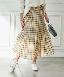 チェック柄消しプリーツスカート