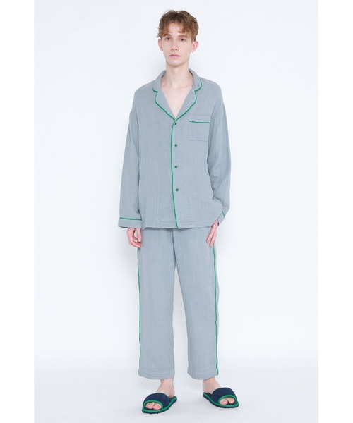 Priv. Spoons Club(プライベートスプーンズクラブ)の「コットンガーゼパジャマ/長袖トップス(トップス単品/ユニセックス)(ルームウェア/パジャマ・メンズ・グレー/サックスブルー/ライトピンク・1/2/0)」の20枚目の写真