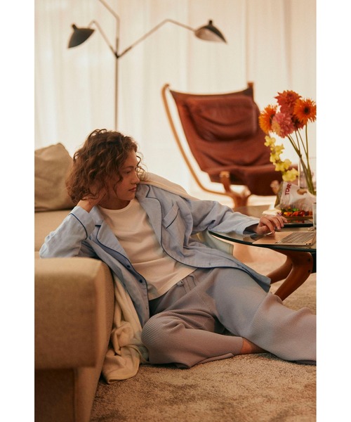 Priv. Spoons Club(プライベートスプーンズクラブ)の「コットンガーゼパジャマ/長袖トップス(トップス単品/ユニセックス)(ルームウェア/パジャマ・メンズ・グレー/サックスブルー/ライトピンク・1/2/0)」の8枚目の写真