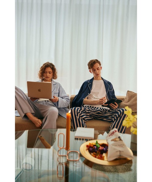 Priv. Spoons Club(プライベートスプーンズクラブ)の「コットンガーゼパジャマ/長袖トップス(トップス単品/ユニセックス)(ルームウェア/パジャマ・メンズ・グレー/サックスブルー/ライトピンク・1/2/0)」の11枚目の写真