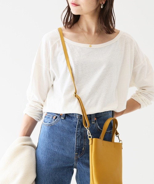 SLOBE IENA（スローブイエナ）の「Li/c 天竺ルーズロンTEE【手洗い可能】◆（Tシャツ/カットソー・レディース・ライトグレー/チャコールグレー/ブルー/ホワイト・FREE）」の2枚目の写真