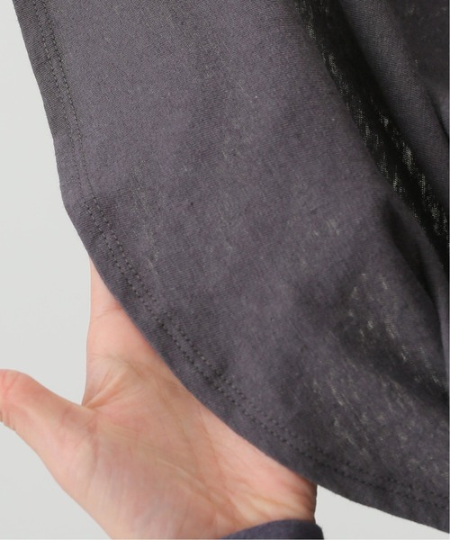 SLOBE IENA（スローブイエナ）の「Li/c 天竺ルーズロンTEE【手洗い可能】◆（Tシャツ/カットソー・レディース・ライトグレー/チャコールグレー/ブルー/ホワイト・FREE）」の5枚目の写真