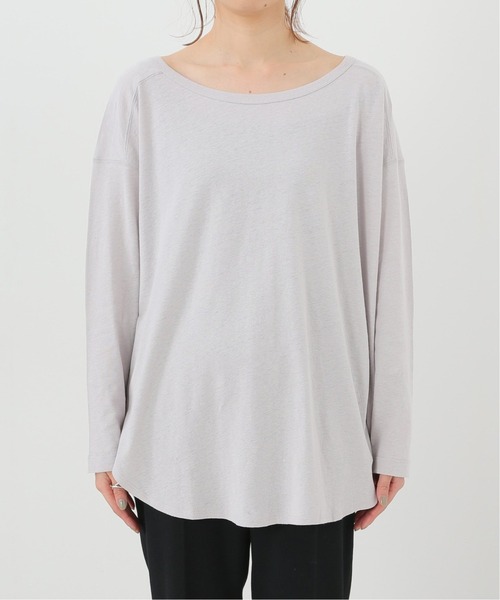 SLOBE IENA（スローブイエナ）の「Li/c 天竺ルーズロンTEE【手洗い可能】◆（Tシャツ/カットソー・レディース・ライトグレー/チャコールグレー/ブルー/ホワイト・FREE）」の8枚目の写真