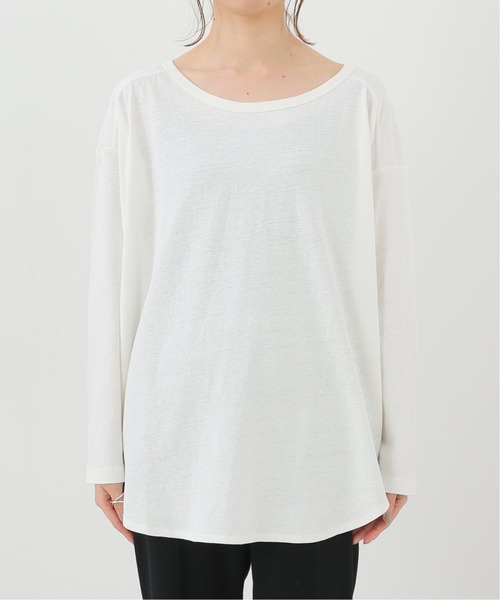 SLOBE IENA（スローブイエナ）の「Li/c 天竺ルーズロンTEE【手洗い可能】◆（Tシャツ/カットソー・レディース・ライトグレー/チャコールグレー/ブルー/ホワイト・FREE）」の10枚目の写真