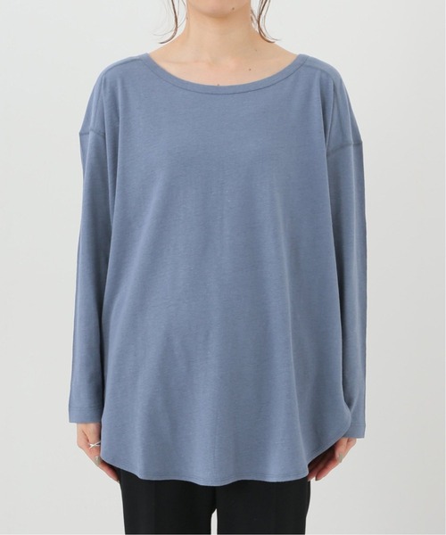 SLOBE IENA（スローブイエナ）の「Li/c 天竺ルーズロンTEE【手洗い可能】◆（Tシャツ/カットソー・レディース・ライトグレー/チャコールグレー/ブルー/ホワイト・FREE）」の12枚目の写真