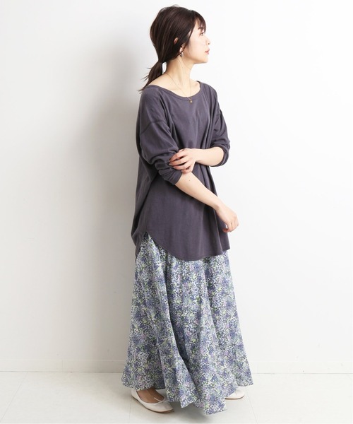 SLOBE IENA（スローブイエナ）の「Li/c 天竺ルーズロンTEE【手洗い可能】◆（Tシャツ/カットソー・レディース・ライトグレー/チャコールグレー/ブルー/ホワイト・FREE）」の15枚目の写真