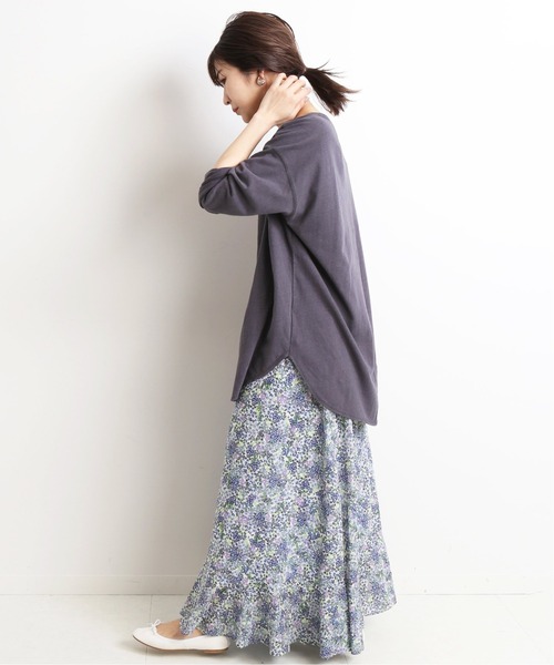 SLOBE IENA（スローブイエナ）の「Li/c 天竺ルーズロンTEE【手洗い可能】◆（Tシャツ/カットソー・レディース・ライトグレー/チャコールグレー/ブルー/ホワイト・FREE）」の16枚目の写真