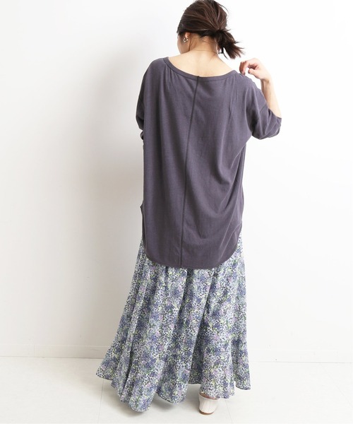 SLOBE IENA（スローブイエナ）の「Li/c 天竺ルーズロンTEE【手洗い可能】◆（Tシャツ/カットソー・レディース・ライトグレー/チャコールグレー/ブルー/ホワイト・FREE）」の17枚目の写真