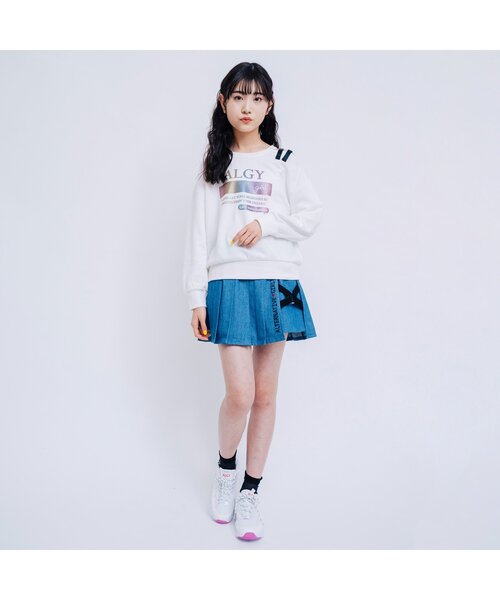 algy（アルジー）の「ハートロゴシースルークルーソックス（ソックス/靴下・キッズ・ラベンダー/ピンク/ブラック・21/24）」の4枚目の写真