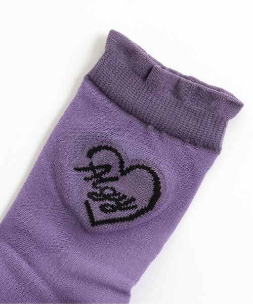 algy（アルジー）の「ハートロゴシースルークルーソックス（ソックス/靴下・キッズ・ラベンダー/ピンク/ブラック・21/24）」の6枚目の写真
