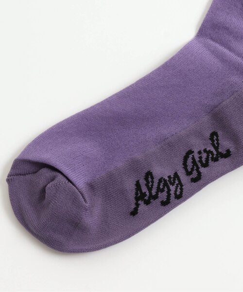 algy（アルジー）の「ハートロゴシースルークルーソックス（ソックス/靴下・キッズ・ラベンダー/ピンク/ブラック・21/24）」の8枚目の写真