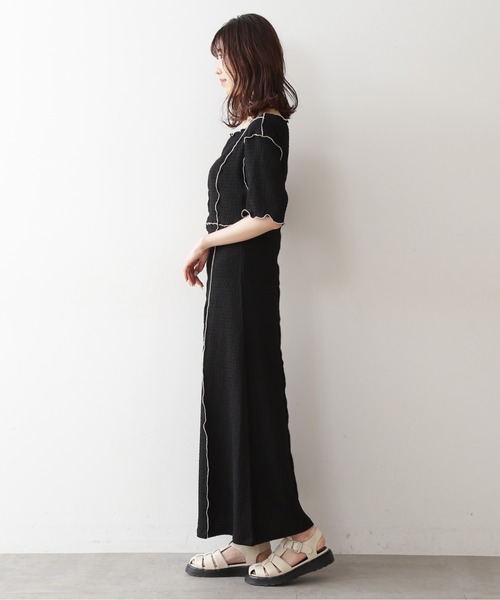 FREE'S MART（フリーズマート）の「◆配色メローシャーリングカットソーワンピース（ワンピース・レディース・ブラック/ブラック系その他・FREE）」の14枚目の写真