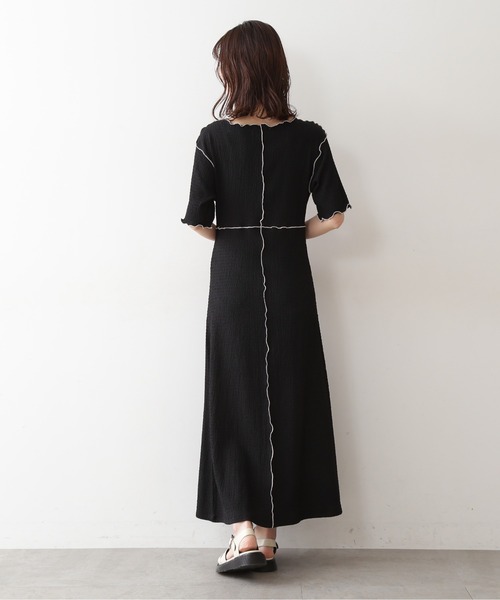 FREE'S MART（フリーズマート）の「◆配色メローシャーリングカットソーワンピース（ワンピース・レディース・ブラック/ブラック系その他・FREE）」の9枚目の写真