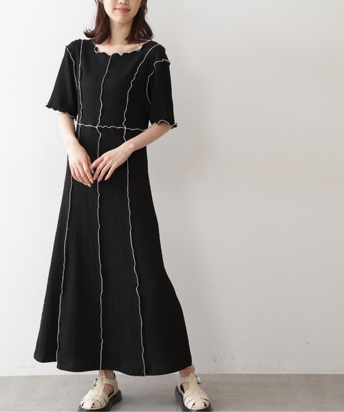 FREE'S MART（フリーズマート）の「◆配色メローシャーリングカットソーワンピース（ワンピース・レディース・ブラック/ブラック系その他・FREE）」の16枚目の写真