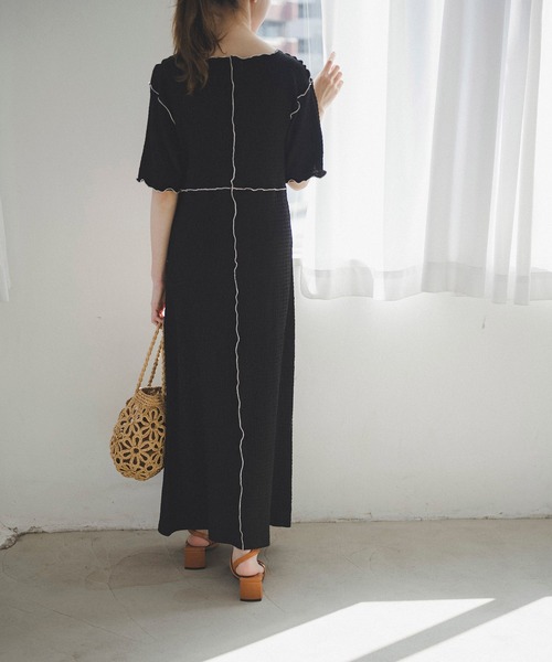 FREE'S MART（フリーズマート）の「◆配色メローシャーリングカットソーワンピース（ワンピース・レディース・ブラック/ブラック系その他・FREE）」の18枚目の写真