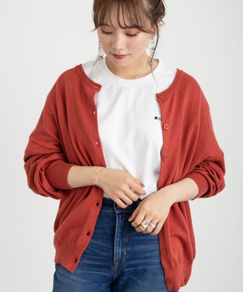 earth music&ecology（アースミュージックアンドエコロジー）の「【WEB限定】2WAYクルーネックニットカーディガン ＊（カーディガン/ボレロ・レディース・ブラック/ネイビー/ブラウン/レッド/オフホワイト/サックスブルー/ピンク/ターコイズブルー/ブルー/グリーン/ミント/マスタード/ラベンダー/ピンクベージュ/オレンジ系その他/その他8/ロイヤルブルー/ライトベージュ/チェリーレッド/ライトグレー系1/ライトグレー系2・SMALL/MEDIUM）」の20枚目の写真