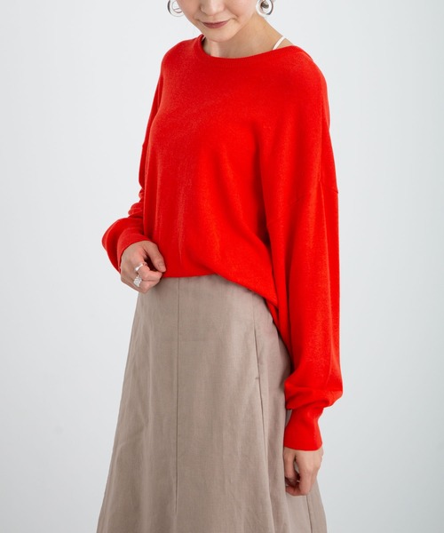 earth music&ecology（アースミュージックアンドエコロジー）の「【WEB限定】2WAYクルーネックニットカーディガン ＊（カーディガン/ボレロ・レディース・ブラック/ネイビー/ブラウン/レッド/オフホワイト/サックスブルー/ピンク/ターコイズブルー/ブルー/グリーン/ミント/マスタード/ラベンダー/ピンクベージュ/オレンジ系その他/その他8/ロイヤルブルー/ライトベージュ/チェリーレッド/ライトグレー系1/ライトグレー系2・SMALL/MEDIUM）」の18枚目の写真