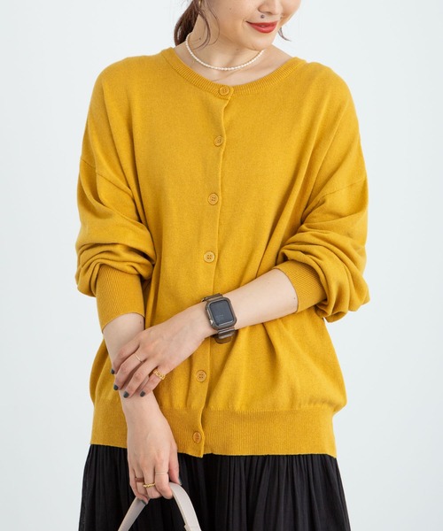 earth music&ecology（アースミュージックアンドエコロジー）の「【WEB限定】2WAYクルーネックニットカーディガン ＊（カーディガン/ボレロ・レディース・ブラック/ネイビー/ブラウン/レッド/オフホワイト/サックスブルー/ピンク/ターコイズブルー/ブルー/グリーン/ミント/マスタード/ラベンダー/ピンクベージュ/オレンジ系その他/その他8/ロイヤルブルー/ライトベージュ/チェリーレッド/ライトグレー系1/ライトグレー系2・SMALL/MEDIUM）」の15枚目の写真