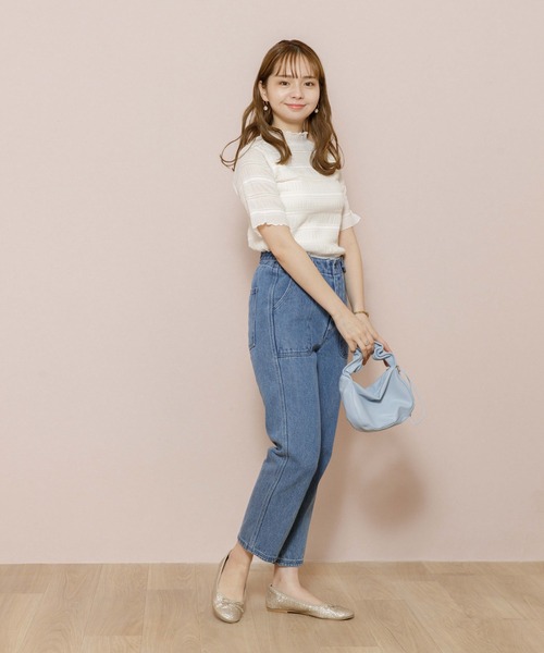 flower（フラワー）の「ギャザーハンドルバッグ（ハンドバッグ・レディース・ホワイト/ブルー・FREE）」の15枚目の写真