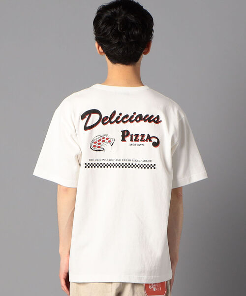 GLOSTER（グロスター）の「バックプリント/前面プリント/ワンポイントロゴ　イラストデザイン　クルーネック半袖Tシャツ（Tシャツ/カットソー・メンズ・ベージュ/オフホワイト/サックスブルー・M/L/XL）」の10枚目の写真