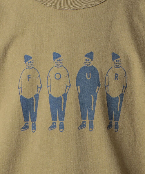 GLOSTER（グロスター）の「バックプリント/前面プリント/ワンポイントロゴ　イラストデザイン　クルーネック半袖Tシャツ（Tシャツ/カットソー・メンズ・ベージュ/オフホワイト/サックスブルー・M/L/XL）」の15枚目の写真