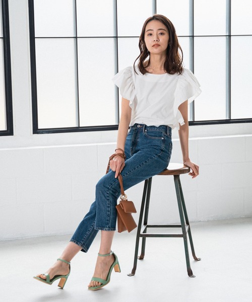 Andemiu(アンデミュウ)の「ソデフリルブラウス948031(シャツ/ブラウス・レディース・ブラック/オフホワイト/オレンジ・FREE)」の18枚目の写真