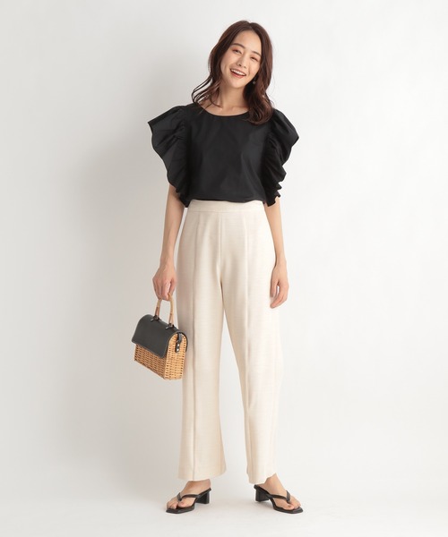 Andemiu(アンデミュウ)の「ソデフリルブラウス948031(シャツ/ブラウス・レディース・ブラック/オフホワイト/オレンジ・FREE)」の12枚目の写真