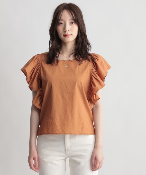 Andemiu(アンデミュウ)の「ソデフリルブラウス948031(シャツ/ブラウス・レディース・ブラック/オフホワイト/オレンジ・FREE)」の13枚目の写真