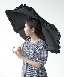 Cepica | 【pink trick / ピンクトリック】フリル完全遮光3段折りたたみ傘(晴雨兼用)(折りたたみ傘)