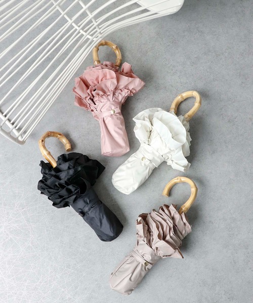 Cepica（セピカ）の「【pink trick / ピンクトリック】フリル完全遮光3段折りたたみ傘(晴雨兼用)（折りたたみ傘・レディース・ホワイト/ブラック/ネイビー/ブルー/ベージュ/カーキ/ピンク・FREE）」の19枚目の写真