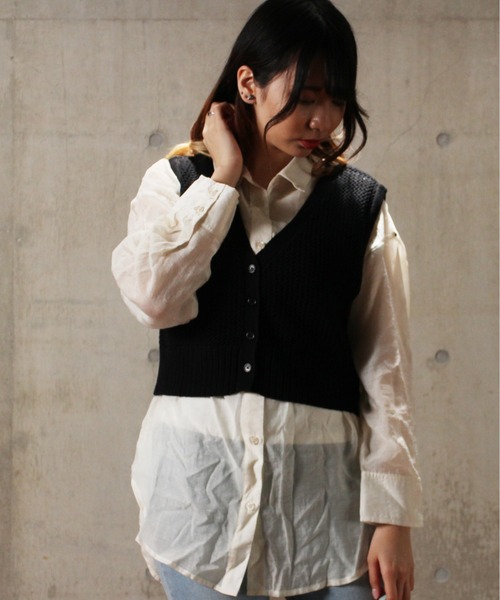 one way(ワンウェイ)の「【oneway】メッシュニットベスト(ベスト・レディース・ブラック/ベージュ/ライトブラウン・FREE)」の15枚目の写真