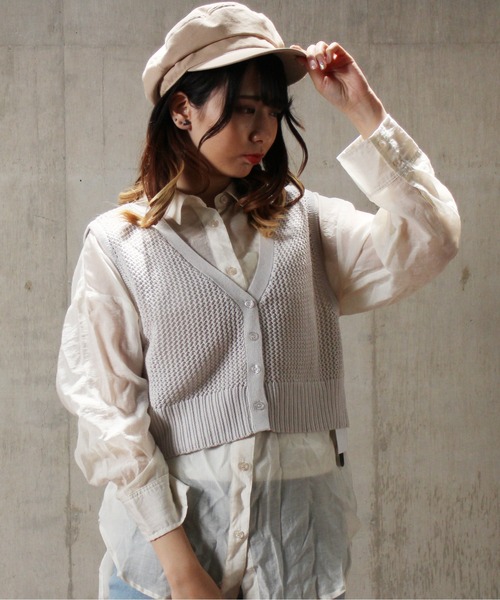 one way(ワンウェイ)の「【oneway】メッシュニットベスト(ベスト・レディース・ブラック/ベージュ/ライトブラウン・FREE)」の19枚目の写真