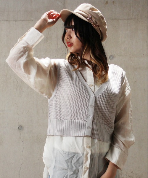 one way(ワンウェイ)の「【oneway】メッシュニットベスト(ベスト・レディース・ブラック/ベージュ/ライトブラウン・FREE)」の20枚目の写真