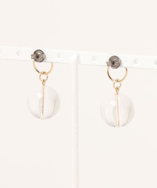 tone(トーン)の「【Le soleil】コロンと可愛い フープピアス(MA)(ピアス(両耳用)・レディース・ホワイト/オレンジ/クリア・FREE)」の4枚目の写真