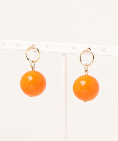 tone(トーン)の「【Le soleil】コロンと可愛い フープピアス(MA)(ピアス(両耳用)・レディース・ホワイト/オレンジ/クリア・FREE)」の7枚目の写真
