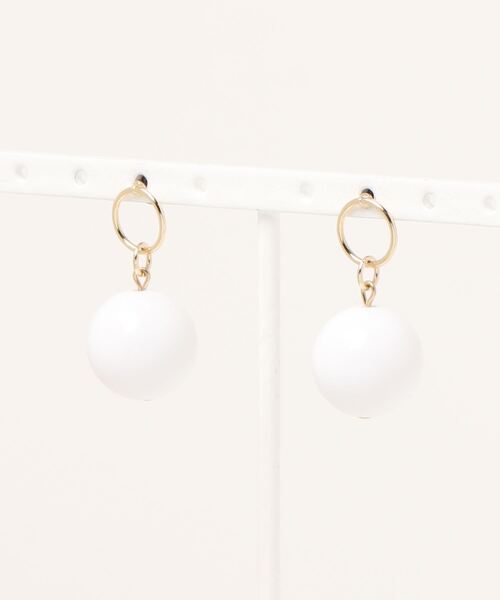 tone(トーン)の「【Le soleil】コロンと可愛い フープピアス(MA)(ピアス(両耳用)・レディース・ホワイト/オレンジ/クリア・FREE)」の6枚目の写真