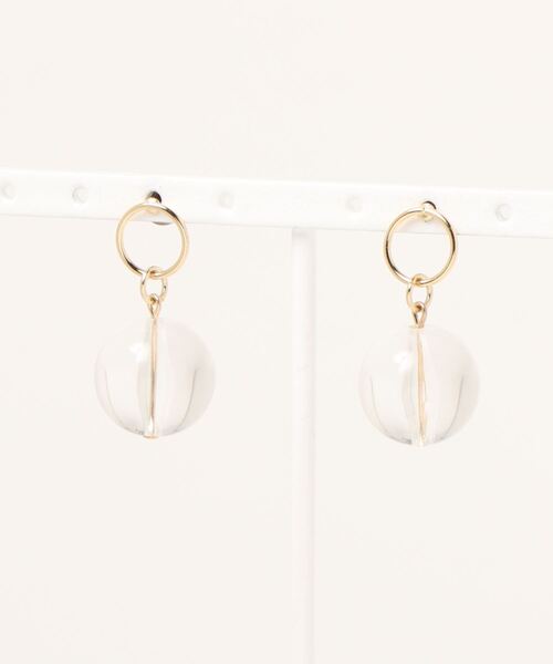 tone(トーン)の「【Le soleil】コロンと可愛い フープピアス(MA)(ピアス(両耳用)・レディース・ホワイト/オレンジ/クリア・FREE)」の5枚目の写真