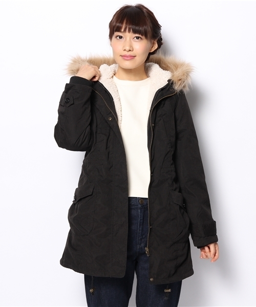 one after another NICE CLAUP（ワンアフターアナザーナイスクラップ）の「【ナイスクラップ】ライナー付きモッズコート（モッズコート・レディース・カーキ/ブラック・FREE）」の6枚目の写真