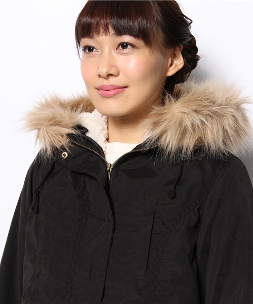 one after another NICE CLAUP（ワンアフターアナザーナイスクラップ）の「【ナイスクラップ】ライナー付きモッズコート（モッズコート・レディース・カーキ/ブラック・FREE）」の7枚目の写真