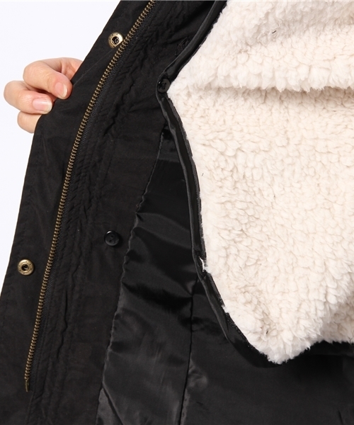 one after another NICE CLAUP（ワンアフターアナザーナイスクラップ）の「【ナイスクラップ】ライナー付きモッズコート（モッズコート・レディース・カーキ/ブラック・FREE）」の14枚目の写真